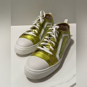Anthropologie Vibrant Green and White Sneakers